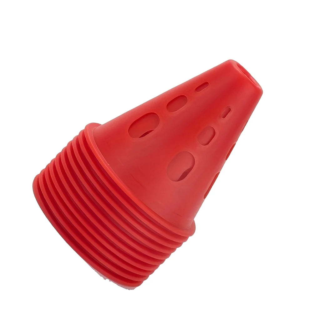 Cone de treinamento de futebol rosa com 10 peças de pilha oca para patinação, à prova de vento, para montagem rápida e fácil armazenamento