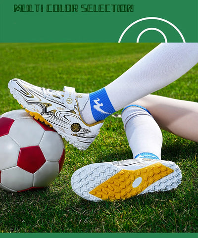 Marca de chuteiras infantis de futebol, chuteiras profissionais FG/TF para meninos e meninas, chuteiras de grama para futebol, calçados de treinamento de futsal ao ar livre