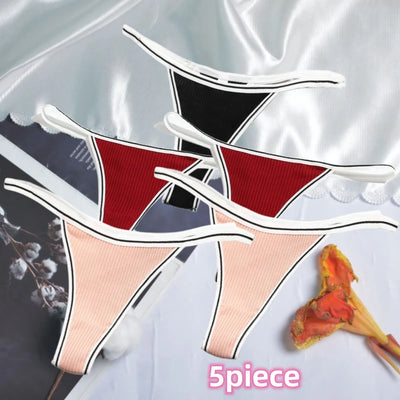 Calcinha feminina de algodão, fio dental sexy, sem costura, invisível, cintura baixa, confortável, cor sólida, fio dental