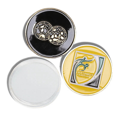 1 lado escolha futebol treinamento árbitro lado lance jogo de futebol moedas laterais de metal duro futebol AIDS