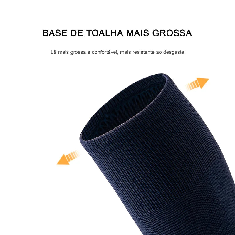 Meias de futebol antiderrapantes, meias profissionais de cano alto para ciclismo, respiráveis para ciclismo e corrida