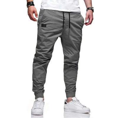 Calça cargo longa masculina de cor sólida, nova coleção outono 2019, calça de moletom masculina de alta qualidade, calça esportiva branca casual, roupas de grife