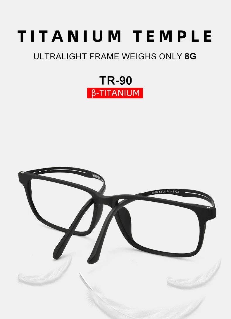 Óculos de leitura CLLOIO UltraLight de alta qualidade em titânio puro, anti-raios azuis, para miopia e hipermetropia, óculos de grau