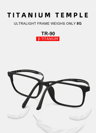 Óculos de leitura CLLOIO UltraLight de alta qualidade em titânio puro, anti-raios azuis, para miopia e hipermetropia, óculos de grau