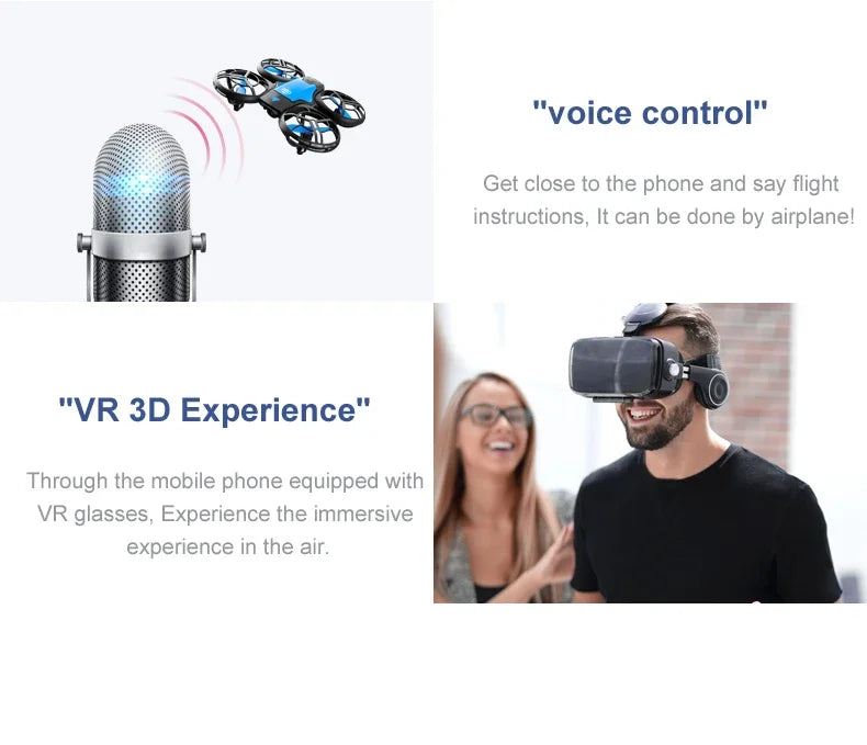 V8 Novo Mini 4K HD 1080P Grande Angular WiFi FPV RC Drone com Função de Manutenção de Altura Ideal Brinquedos Infantis 4DRC