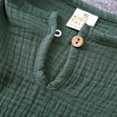 Conjunto de bebê unissex 100% algodão, 2 peças, verão 2025, camisa de manga curta lisa, casual, infantil, 1-7 anos