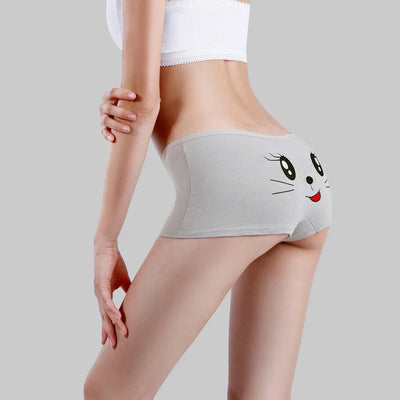 Calcinha boxer de algodão feminina, roupa íntima de segurança, calcinha feminina estampada, lingerie feminina, íntima, 5 peças/lote