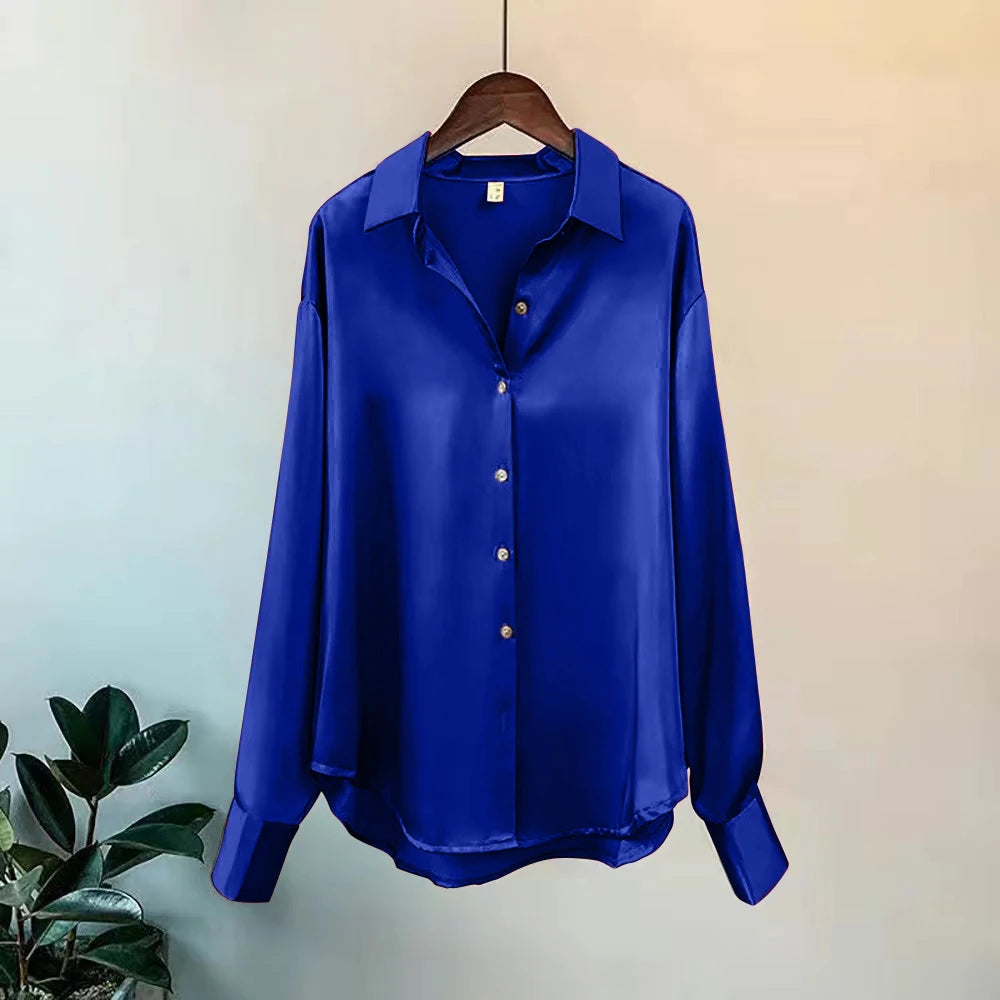 Camisa e blusa de primavera 2025, novos suéteres, cardigans, blusa feminina, malha coreana, manga comprida, lapela, botão, elegante, casacos casuais doces