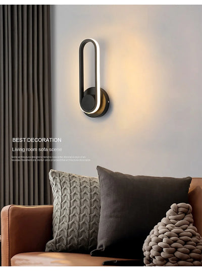 Luminária de parede LED giratória moderna para corredor, escada, quarto, cabeceira, sala de jantar, varanda, iluminação interna, arandela