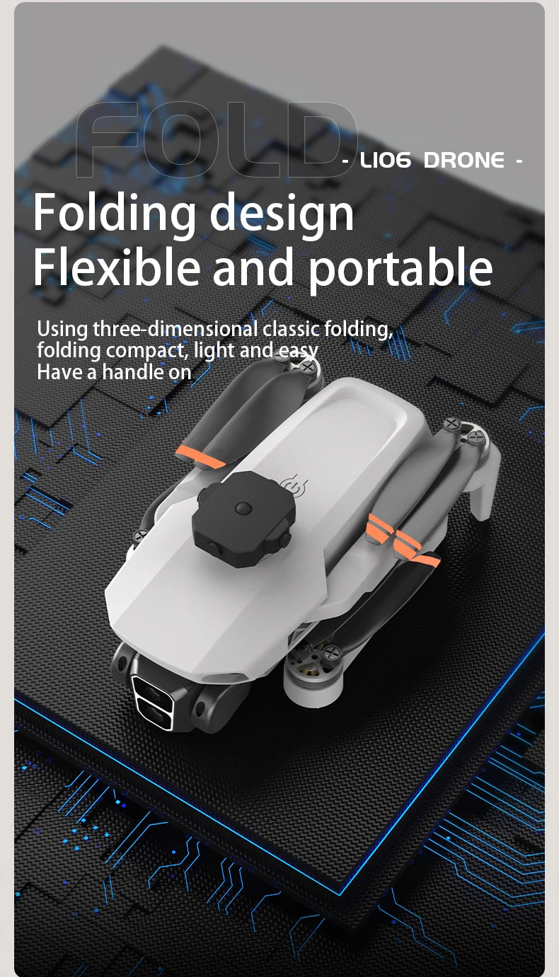 LYZRC L106 / L106MAX HD Câmera Dupla Comutação Motor Brushless RC Drone Dobrável Mini Wifi 2.4GHz 360° Helicóptero OAS Inteligente