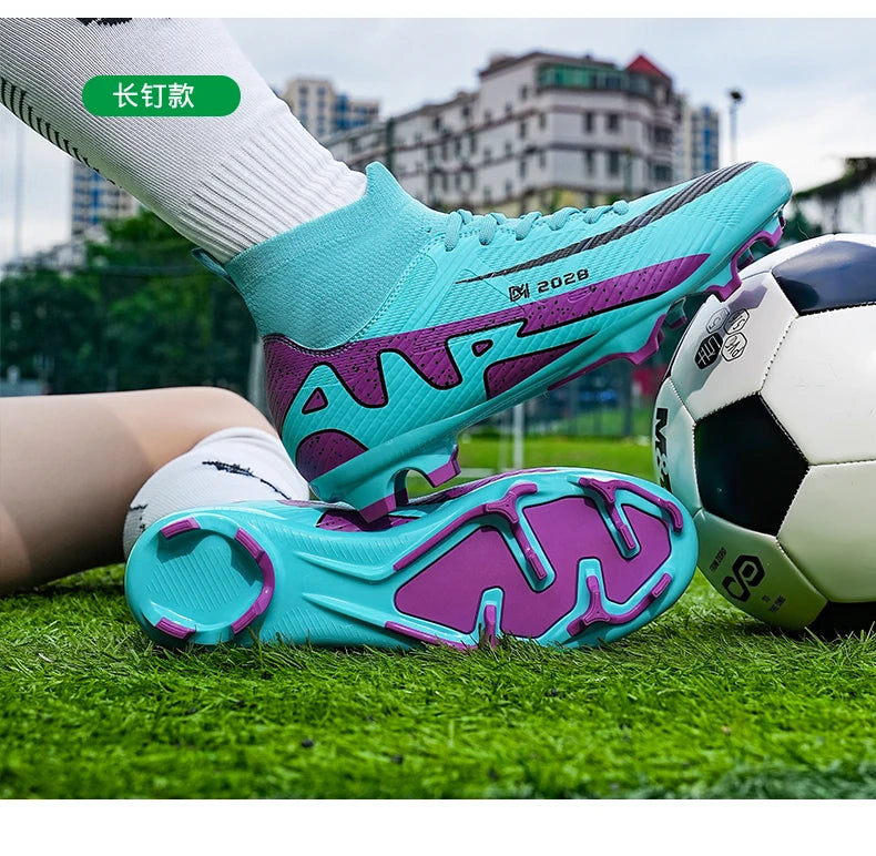 Novas chuteiras masculinas de futebol, chuteiras de futebol rápido, chuteiras de campo de futebol profissional, tênis originais para meninos de futsal TF/FG