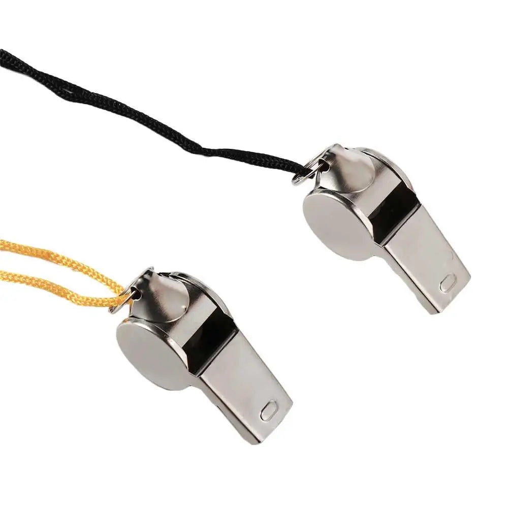 Apito de metal alto profissional com corda esportiva apito resistente ao desgaste apitos portáteis de aço inoxidável para árbitro