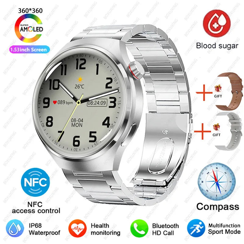 Para Huawei Watch 4 Pro NFC Smart Watch Masculino GPS Sports Tracker Tela HD de 1,53" Monitor de Saúde Relógios Bluetooth Chamada SmartWatch