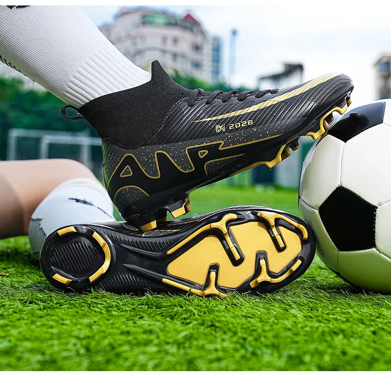 Novas chuteiras masculinas de futebol, chuteiras de futebol rápido, chuteiras de campo de futebol profissional, tênis originais para meninos de futsal TF/FG