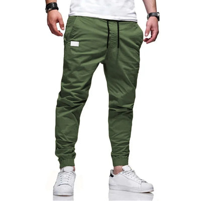 Calça cargo longa masculina de cor sólida, nova coleção outono 2019, calça de moletom masculina de alta qualidade, calça esportiva branca casual, roupas de grife