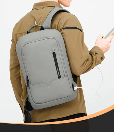 Mochila Heroic Knight para laptop de 14" Mochila fina masculina multifuncional para negócios, à prova d'água, com carregamento USB, mochila de viagem para trabalho