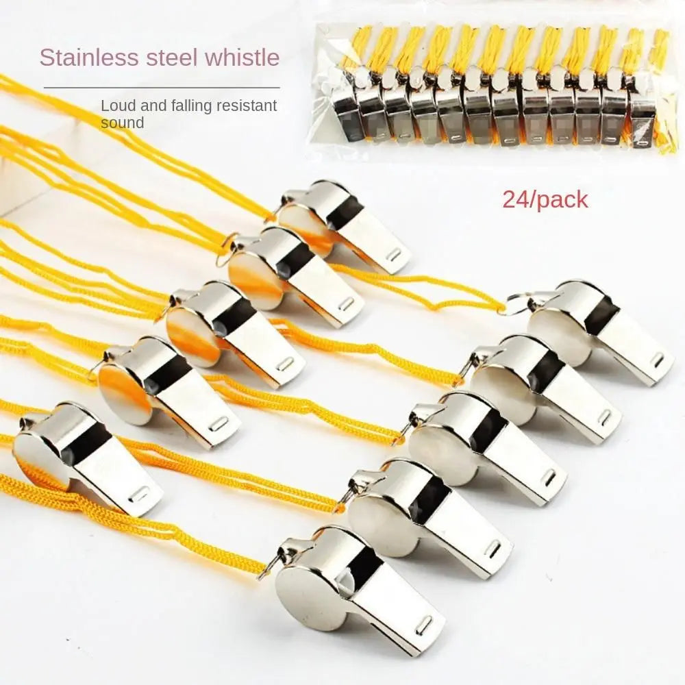 Apito de metal alto profissional com corda esportiva apito resistente ao desgaste apitos portáteis de aço inoxidável para árbitro