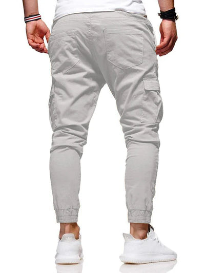 Calças esportivas com elástico, calças compridas casuais para corrida, calças de perna pequena, com cordão elástico, para outono e inverno