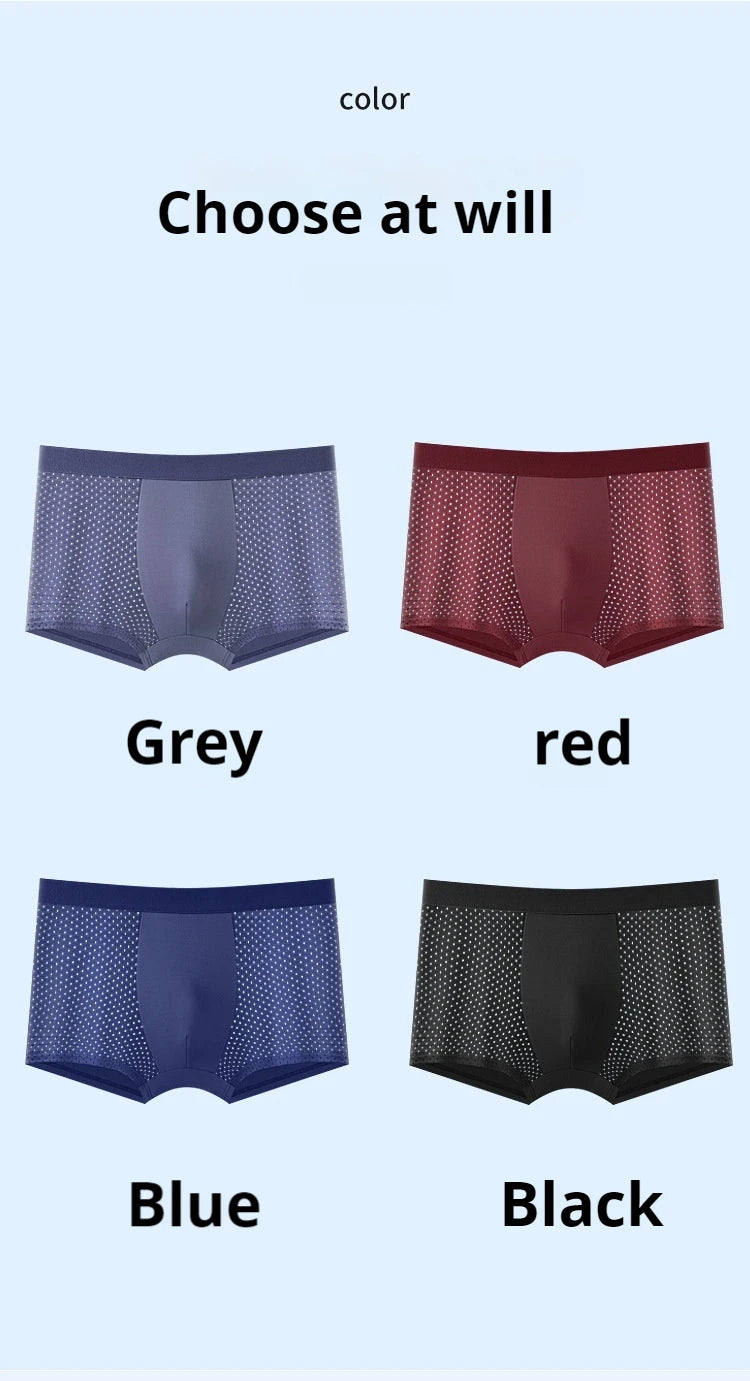 4 peças Banboo Fibra Cueca Masculina Boxer Masculino Calcinha Sólida Shorts Cuecas Masculinas Respirável Íntimo Boxers Masculinos 4 peças