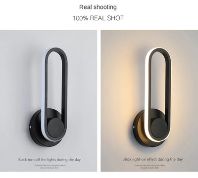 Luminária de parede LED giratória moderna para corredor, escada, quarto, cabeceira, sala de jantar, varanda, iluminação interna, arandela