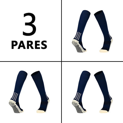 Meias de futebol antiderrapantes, meias profissionais de cano alto para ciclismo, respiráveis para ciclismo e corrida