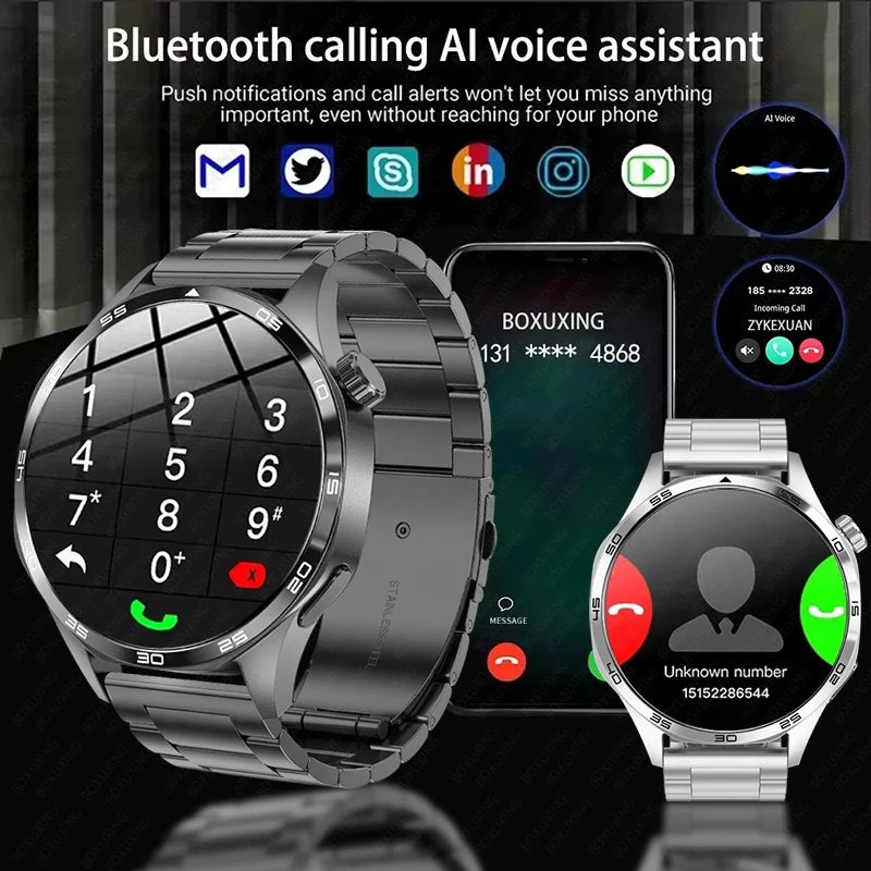 Para Huawei GT5 PRO Smart Watch Men Watch 4 Pro versão atualizada Tela AMOLED HD Bluetooth Chamada GPS NFC Frequência cardíaca SmartWatches