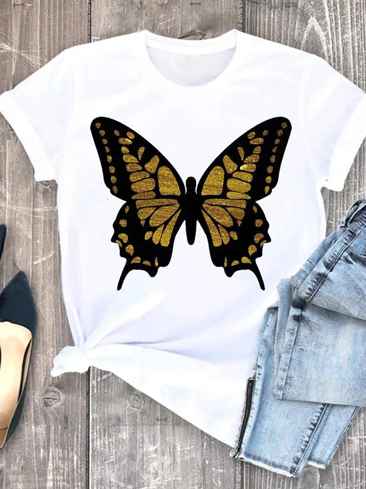 Roupas de verão leopardo amor coração doce moda feminina camisetas casuais manga curta regular camiseta feminina gráfica roupas