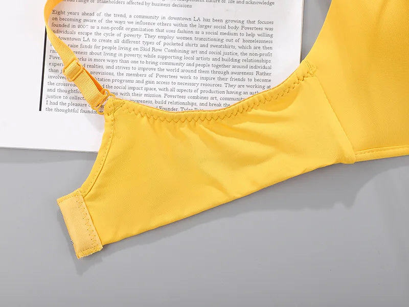 Sutiã feminino sem costura sexy sem aro push up roupa íntima para meninas estudantes respirável fino 10 cores sutiãs femininos sutiã respirável franzido