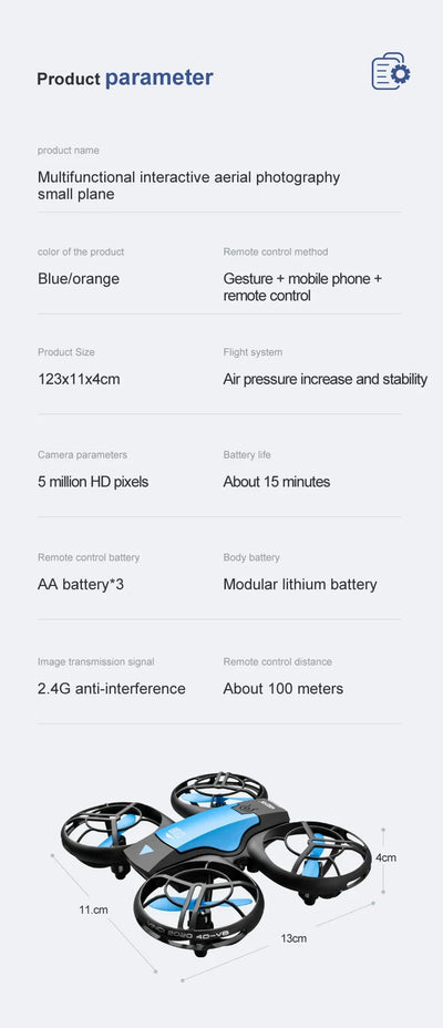 V8 Novo Mini 4K HD 1080P Grande Angular WiFi FPV RC Drone com Função de Manutenção de Altura Ideal Brinquedos Infantis 4DRC