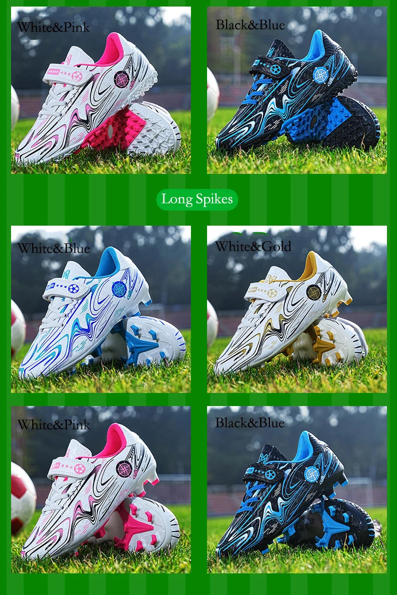 Marca de chuteiras infantis de futebol, chuteiras profissionais FG/TF para meninos e meninas, chuteiras de grama para futebol, calçados de treinamento de futsal ao ar livre