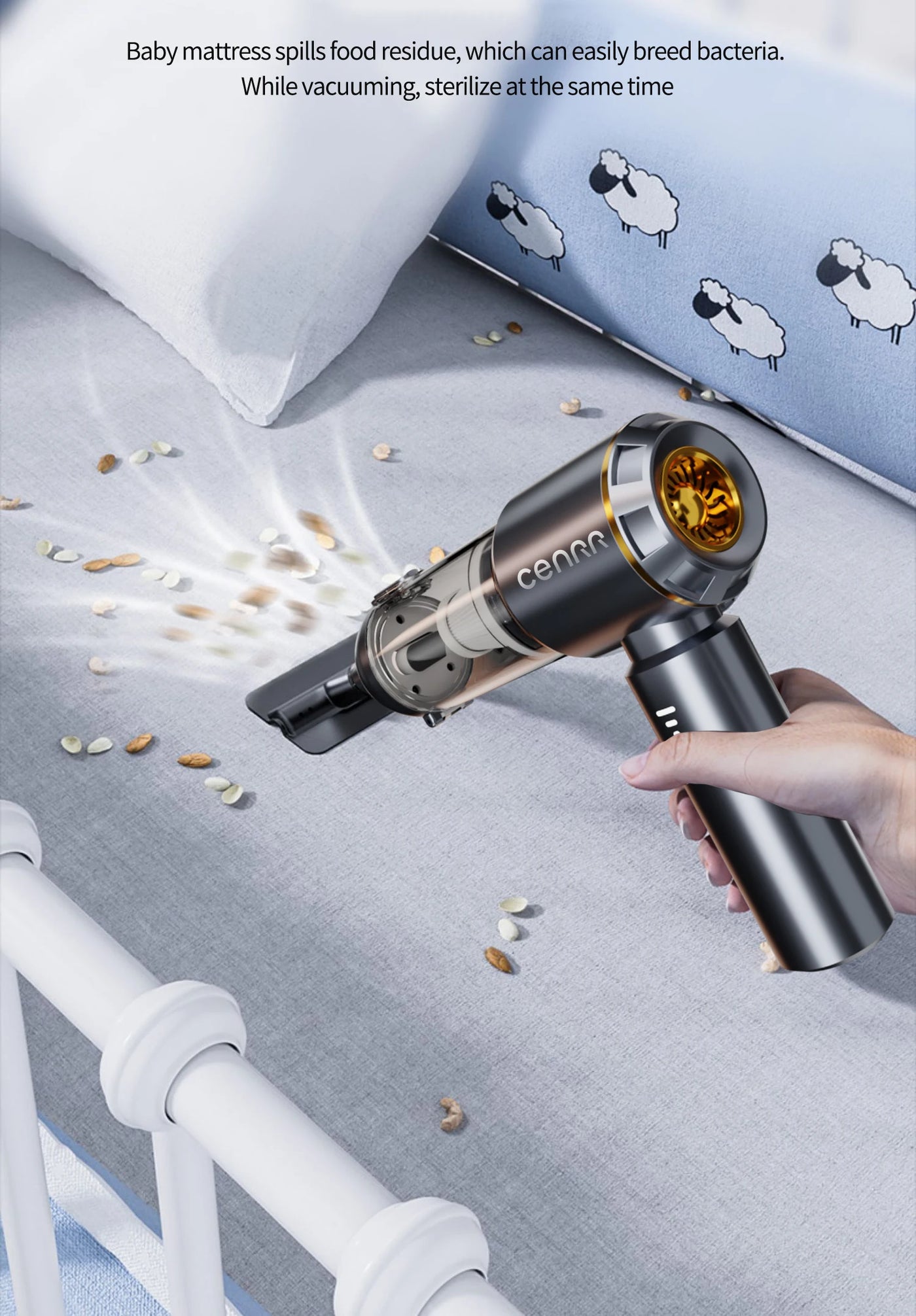 Aspirador de pó automotivo CENRR 998000PA com forte sucção, sem fio, portátil, máquina de limpeza