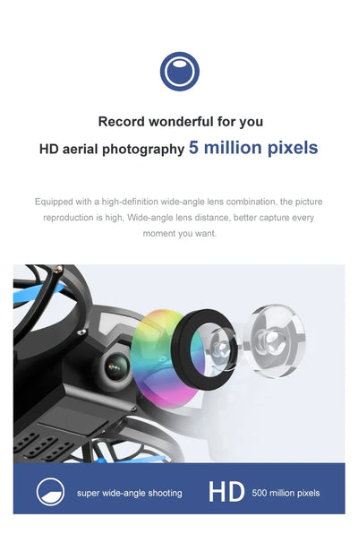 V8 Novo Mini 4K HD 1080P Grande Angular WiFi FPV RC Drone com Função de Manutenção de Altura Ideal Brinquedos Infantis 4DRC