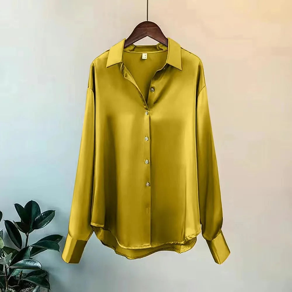Camisa e blusa de primavera 2025, novos suéteres, cardigans, blusa feminina, malha coreana, manga comprida, lapela, botão, elegante, casacos casuais doces