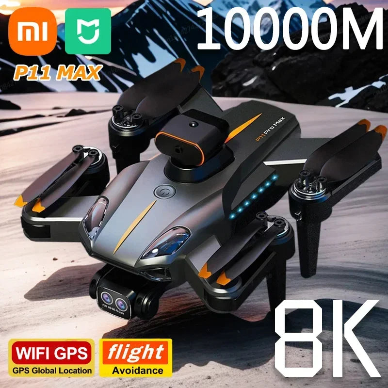 Drone Xiaomi MIJIA P11 Max 8K HD 5G GPS Fotografia Aérea Profissional Câmera Dupla Evita Obstáculos Quadrotor Sem Escovas 10000M