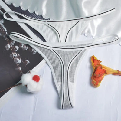 Calcinha feminina de algodão, fio dental sexy, sem costura, invisível, cintura baixa, confortável, cor sólida, fio dental