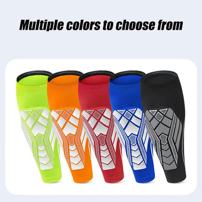 1 peça de mangas de compressão para panturrilha com almofada de EVA para homens e mulheres, suporte para pernas para dores nas canelas, caneleiras para corrida de futebol