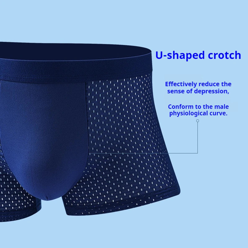 4 peças Banboo Fibra Cueca Masculina Boxer Masculino Calcinha Sólida Shorts Cuecas Masculinas Respirável Íntimo Boxers Masculinos 4 peças