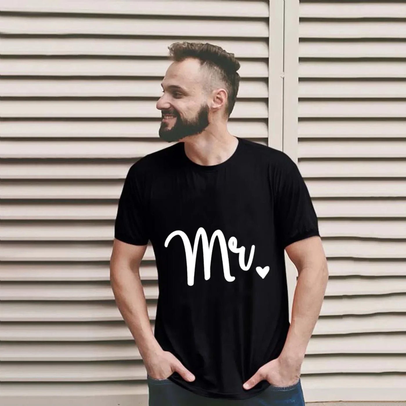 Camiseta Love Letter Combine, camiseta para casal, patchwork de coração, gola redonda, manga curta, Valentine's Day Gift For Partner