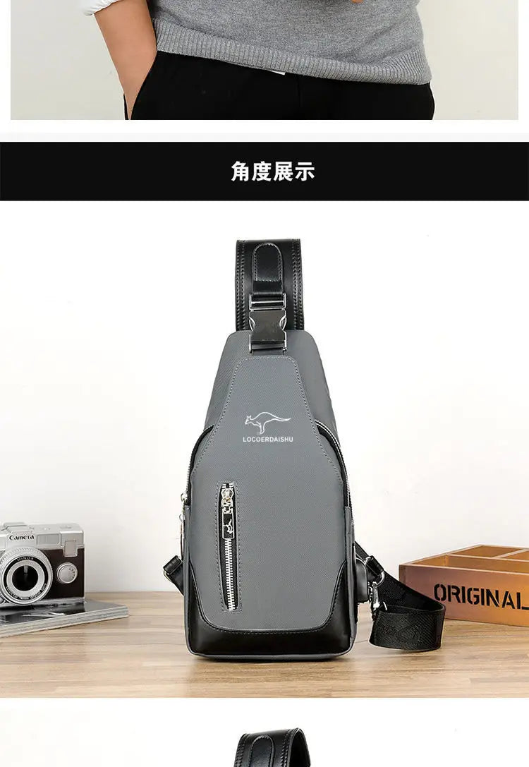 Bolsa de peito masculina nova moda estilo coreano casual esportiva à prova d'água bolsa de peito oxford transversal para homens bolsa de ombro mensageiro