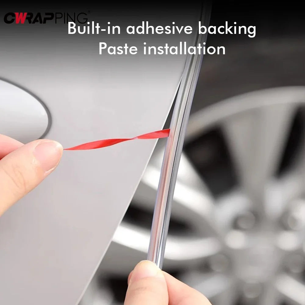 Fita de vedação para porta de carro 5M, fita protetora transparente de PVC contra arranhões, adesivos anticolisão, acessórios antirriscos para porta de carro