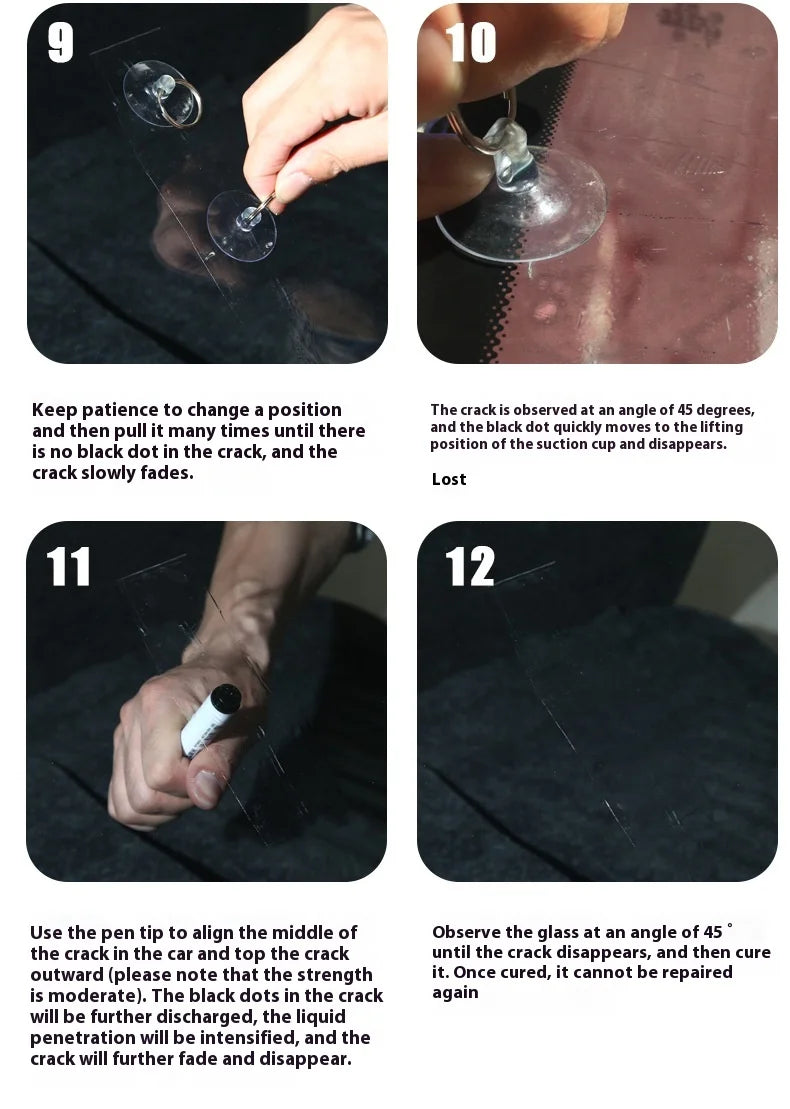 Ferramenta de reparo de para-brisa de carro rachado Kit de reparo de tela de celular faça você mesmo para janela de carro Cola de cura de vidro Restauração de arranhões e rachaduras em vidros automotivos