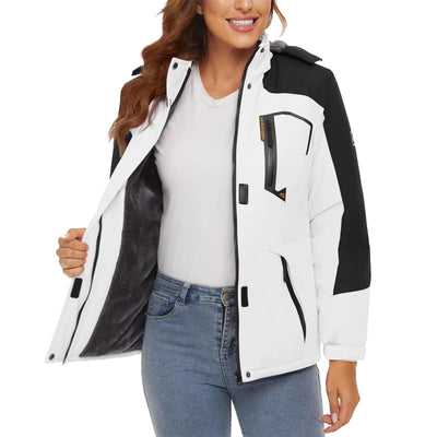 Jaqueta feminina de inverno pesada para snowboard e esqui KEFITEVD, térmica, quente, para caminhadas, corta-vento, casual