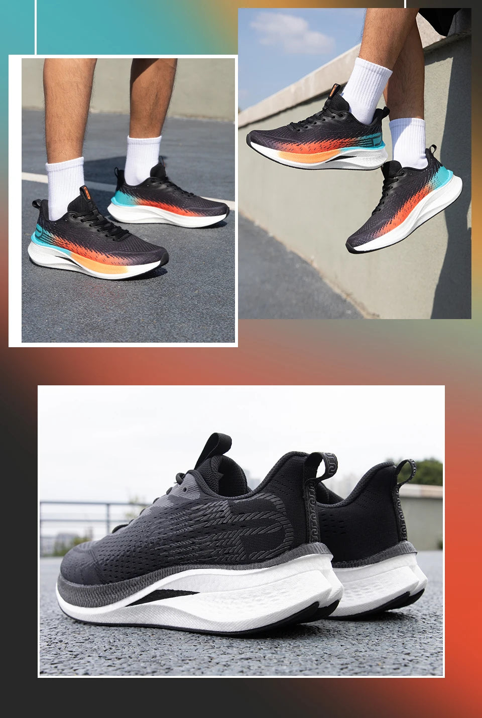 Tênis esportivos masculinos Baasploa para corrida, com placa de carbono, com amortecimento profissional, respirável e antiderrapante para corrida ao ar livre