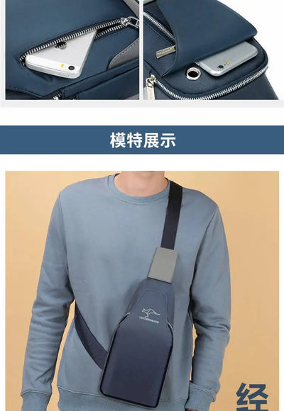 Bolsa de peito masculina nova moda estilo coreano casual esportiva à prova d'água bolsa de peito oxford transversal para homens bolsa de ombro mensageiro
