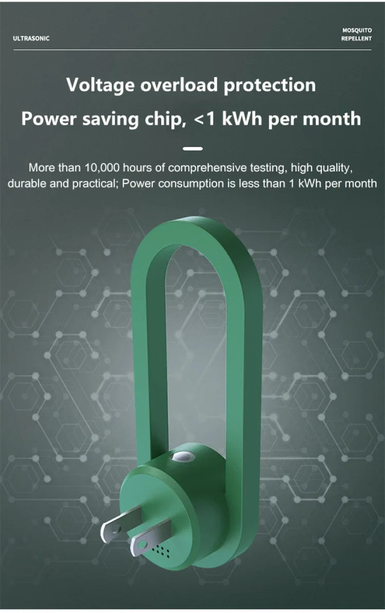 Repelente ultrassônico de mosquitos, luz noturna LED, mata insetos, lâmpada noturna elétrica para ambientes internos e externos, armadilha para moscas, captura de insetos, mata insetos