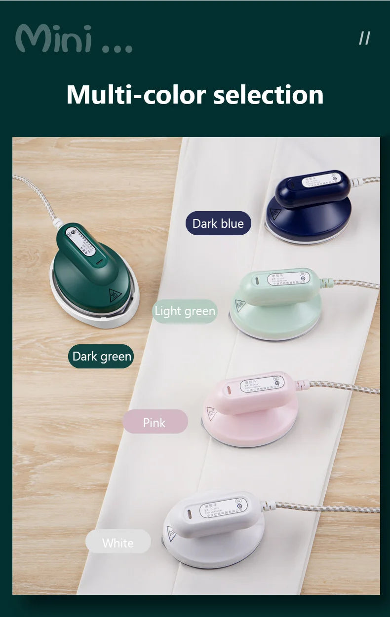 Máquina de passar roupa portátil JIQI, base de cerâmica e titânio, para uso doméstico e viagens