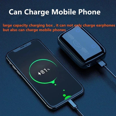 Fones de ouvido M19 TWS Fone de ouvido M10 com controle de toque inteligente sem fio Bluetooth Fones de ouvido à prova d'água com tela LED e microfone