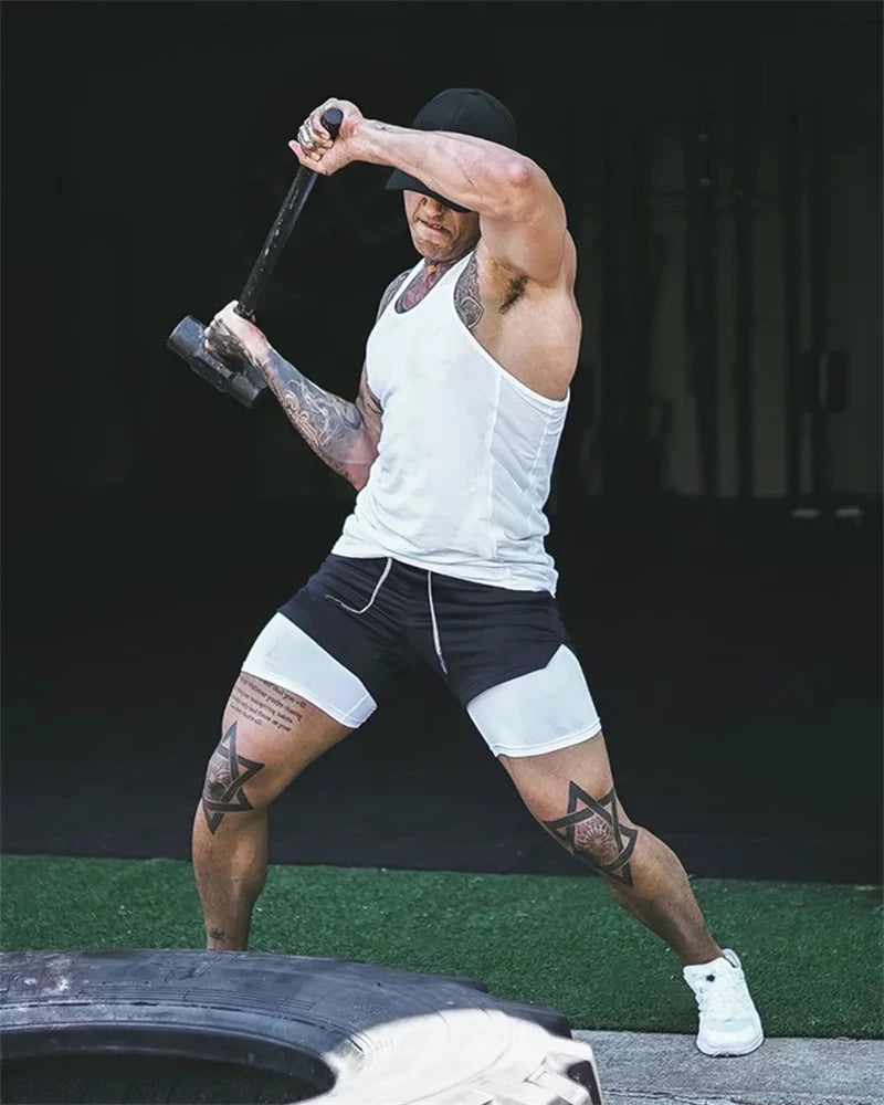 Shorts masculinos com vários bolsos, shorts fitness casuais para praia, esportivos, forrados, skinny, estilo cotidiano, malha camuflada, shorts para corrida