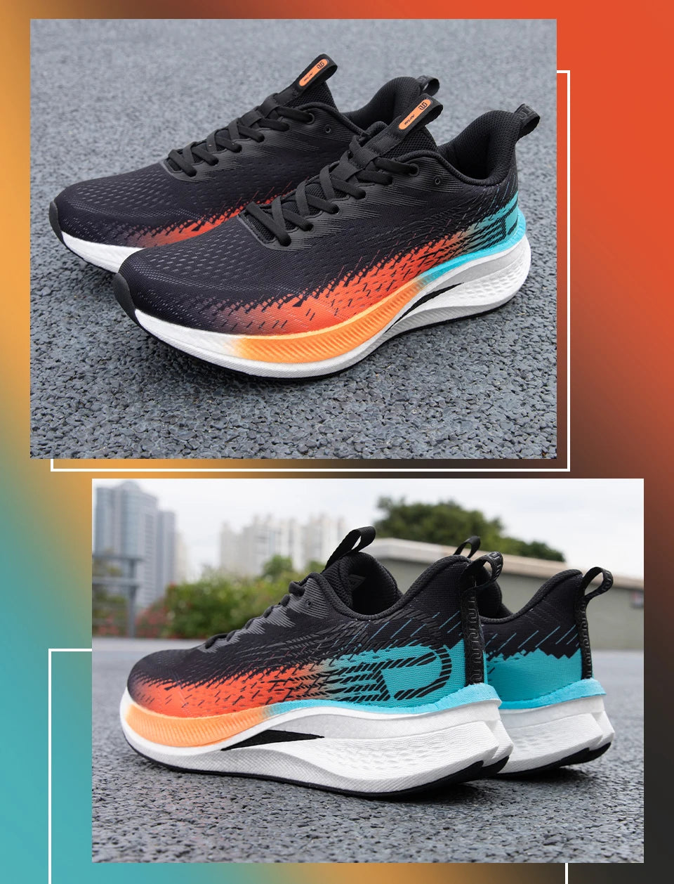 Tênis esportivos masculinos Baasploa para corrida, com placa de carbono, com amortecimento profissional, respirável e antiderrapante para corrida ao ar livre