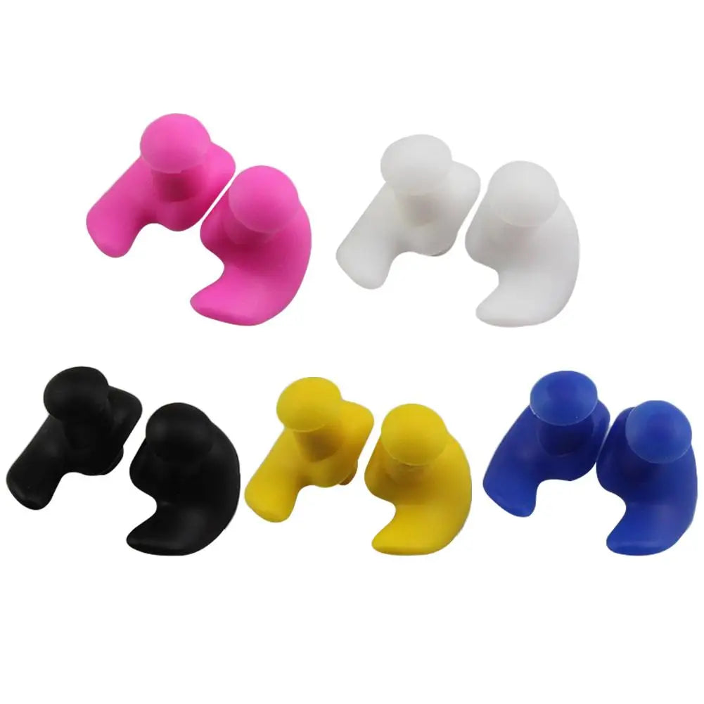 1 par de protetores auriculares macios à prova d'água, de silicone, portáteis, acessórios para natação, protetores auriculares duráveis, textura delicada clássica
